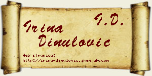 Irina Dinulović vizit kartica